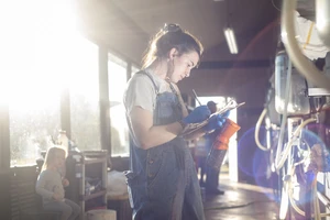 Girl working at the Dairy.